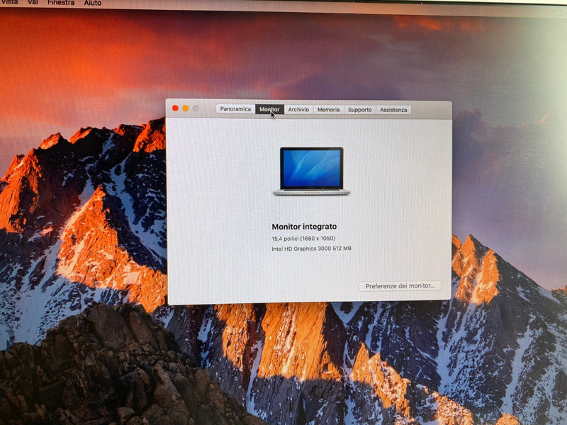MacBook Pro 15" 1 TB Argento