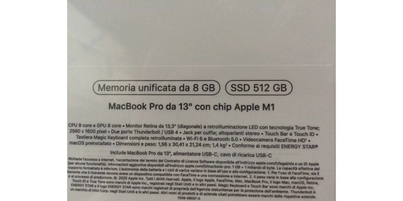 MacBook Pro 13" 512 GB Grigio Siderale